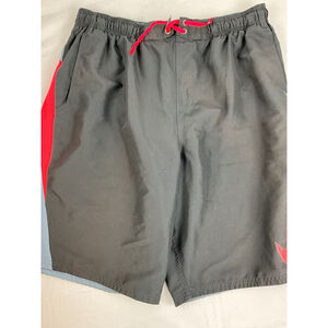 Men’s Nike Swim Trunks Beach Board Shorts Size XL Gray Orange Swoosh EUC